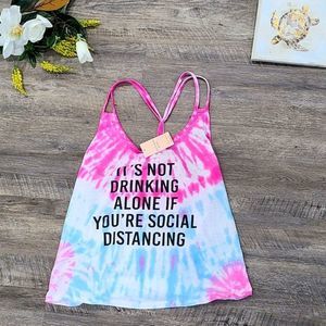 Southern Spirit Tye Dye Tank Topin Pink Spark